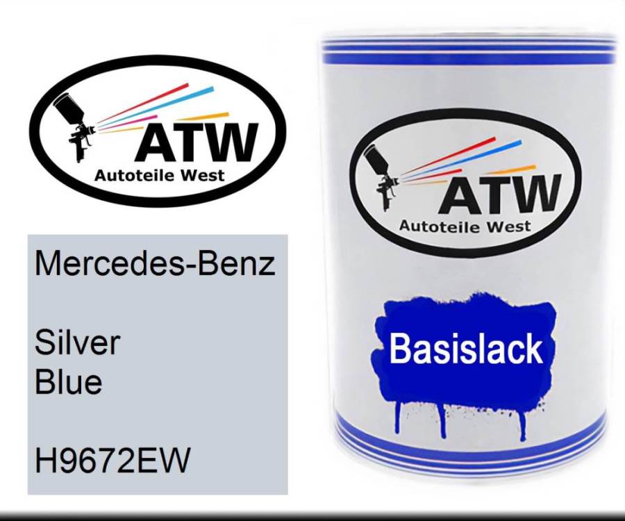 Mercedes-Benz, Silver Blue, H9672EW: 500ml Lackdose, von ATW Autoteile West.